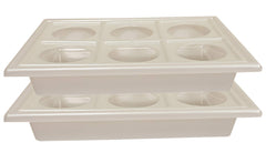 Kuber Industries Plastic Glass Holder Tray, 2-Pieces, White