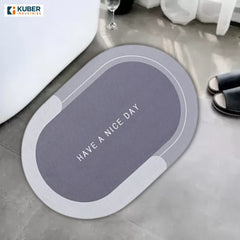 Kuber Industries Stylish Beautiful Bathroom Mat, Door Mat, Floor Mat, Bath Mat , Doormat , Bathroom Carpet | Non Slip mat for Bathroom Cushion Mat Super Absorbent Soft Carpet, Quick Dry Dirt Barrier for Home & Office | 40 x 60 cm, Grey