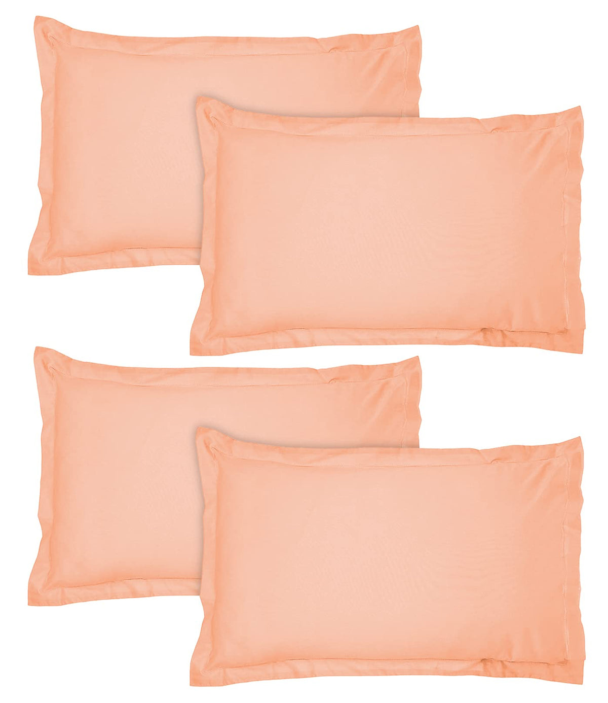 Kuber Industries Breathable & Soft Cotton Pillow Cover for Sofa, Couch, Bed - 29x20 Inch, Set of 4 (Peach)