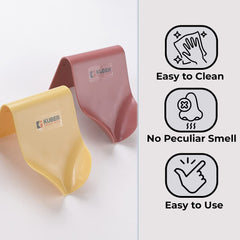 Kuber Industries Hanging Soap Holder for Bathroom|Premium PP Material|Decorative Soap Stand With Unique Drainage Design|Easy to Install|Premium Bathroom Accessories|Pack of 3|E101|Multicolor
