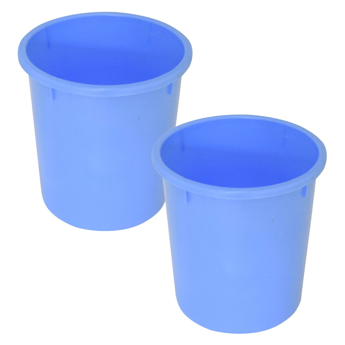 Kuber Industries Plastic Open Plastic Dustbin Without Lid|Garbage Bin For Home, Kitchen, Office, 5Ltr.- Pack of 2 (Blue)