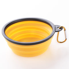 Kuber Industries Dog Food Bowl|Portable & Collapsible Cat & Dog Bowl|Reusable,Durable,Travel-Friendly|Easy to Store Pet Bowls|Perfect Dog Accessories for Indoor & Outdoor Use|LS198Y|Yellow