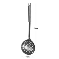 Heart Home Skimmer|Stainless Steel Cooking & Frying Chalni|Nonstick Jhar for Cooking Liquids|Lifting Cream|Pasta|Rice|11 cm (Silver)