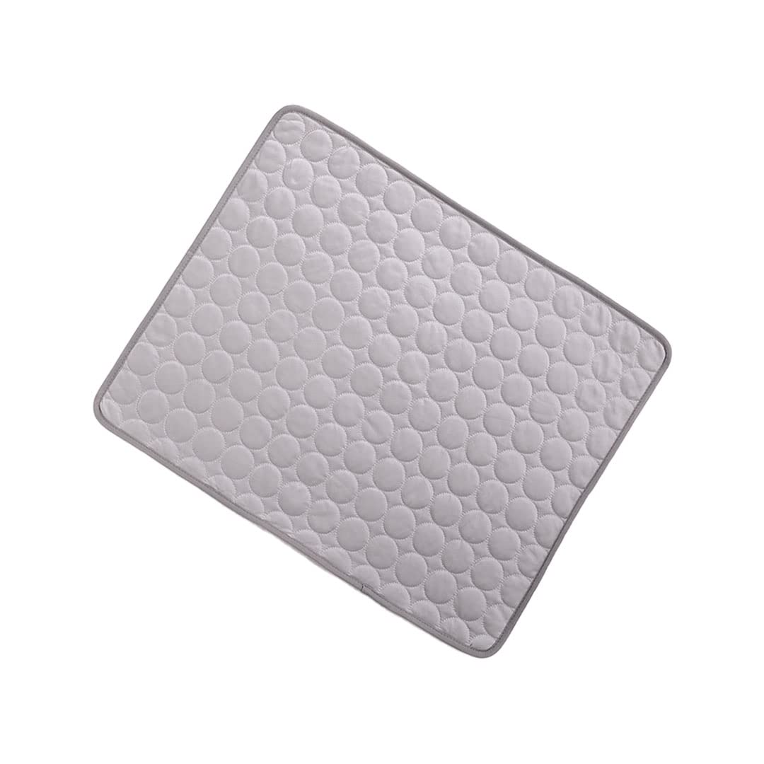 Kuber Industries Rectangular Dog & Cat Bed|Premium Cool Ice Silk with Polyester with Bottom Mesh|Multi-Utility Self-Cooling Pad for Dog & Cat|Light-Weight & Durable Dog Bed|ZQCJ001G-M|Grey