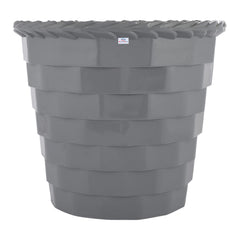Heart Home Brick Flower Pot|Durable Plastic Flower Pots|Planters for Home Décor|Garden|Living Room|Balcony|6 Inch|Pack of 4 (Grey)