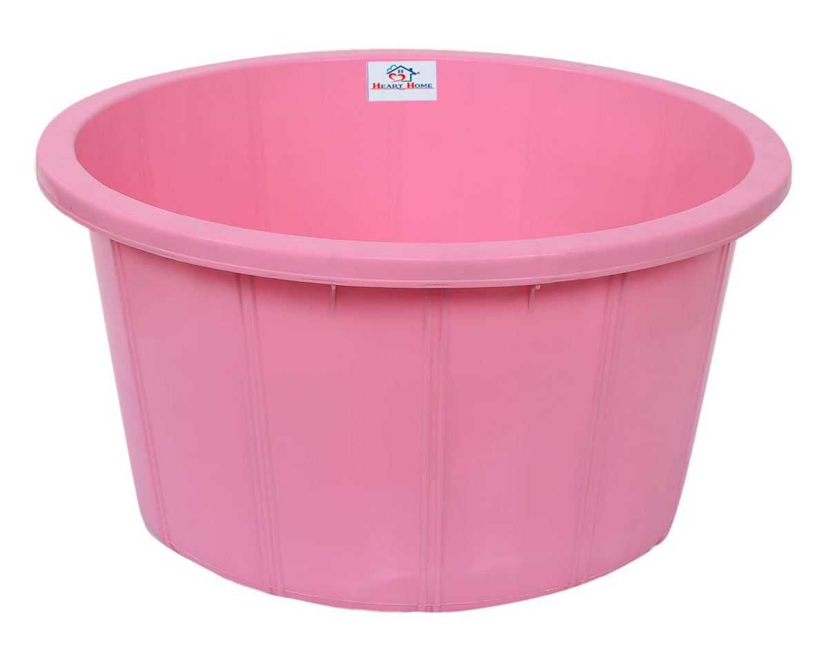 Heart Home Plastic Unbreakable Multipurpose Bath Tub/Washing Tub for Bathing 40 LTR.(Pink) 54HH3903.