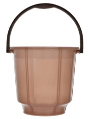 Kuber Industries Multipurposes Tranasparent Plastic Bucket for Bathing Home Cleaning & Storage Purpose, 13Ltr. (Brown)-47KM01217