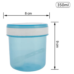 Heart Home Containers Set for Kitchen|BPA-Free Plastic 350 ML Storage Containers Set with Spoon for Kitchen Set of 3 (Sky Blue)