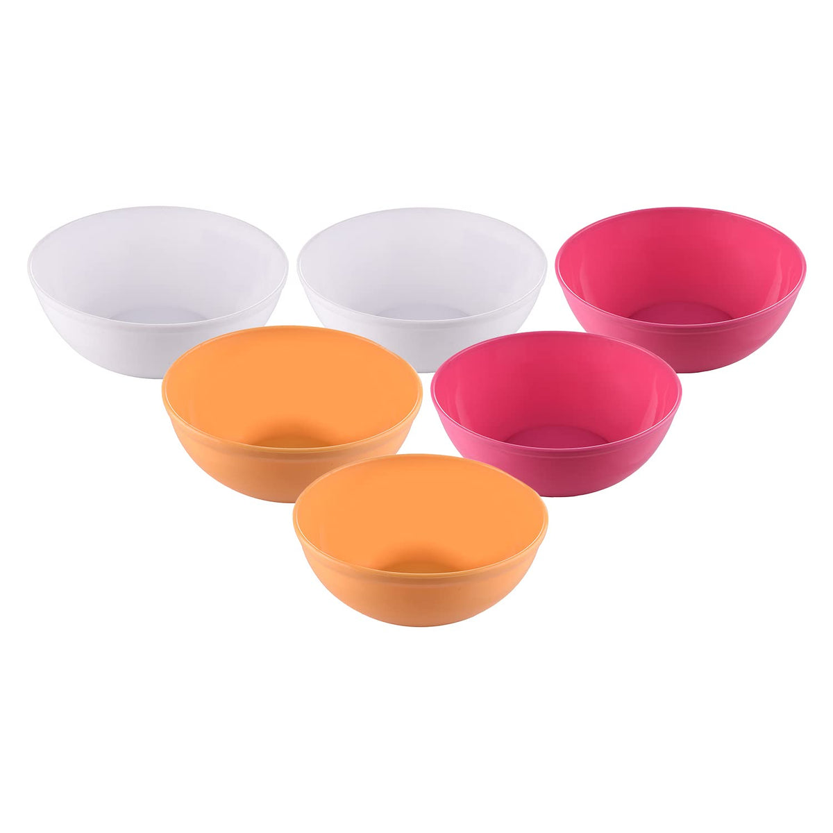 Kuber Industries Bowls|Plastic Dishwasher Safe Bowl|Serving Bowls|Bowls for Kitchen|Microwave Safe Bowls for Salad|Soup|Pasta|1500 ML|Pack of 6 (Multicolor)