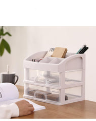 Urbane Home 3 Layer Cabinet Drawer Box|Desktop Storage Box|Multi Drawer Storage Organizer| White