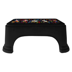 Kuber Industries Disney Team Mickey Print Bathroom Stool|Durable Plastic Stool for Kitchen|Stool for Kids|Patla for Toilet (Black)