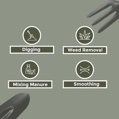 Kuber Industries Garden Tools|Small & Big Hand Trowels|Hand Cultivator|Hand Weeder & Fork Carbon Steel|SJ-5020|Set of 5|Green & Black