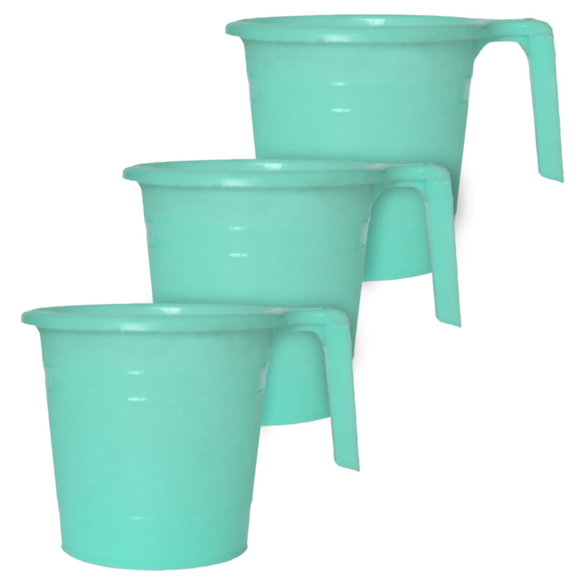 Heart Home Multiuses Lightweight, Unbreakable Strong Plastic Bathroom Mug, 2 Litre- Pack of 2 (Green)-50HH0862