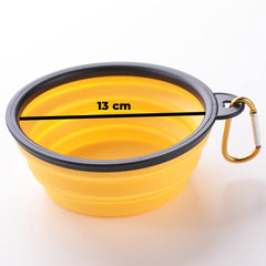 Kuber Industries Dog Food Bowl|Portable & Collapsible Cat & Dog Bowl|Reusable,Durable,Travel-Friendly|Easy to Store Pet Bowls|Perfect Dog Accessories for Indoor & Outdoor Use|LS198Y|Yellow