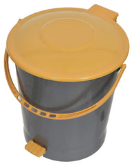 Kuber Industries Plastic Pedal Dustbin/Wastebin With Handle, 10 Liter- Pack of 2 (Grey & Yellow)-47KM0979