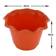 Heart Home Blossom Flower Pot|Durable Plastic Flower Pot|Gamla with Drain Holes for Home Décor|Balcony|Garden|8 Inch|Pack of 4 (Multicolor)