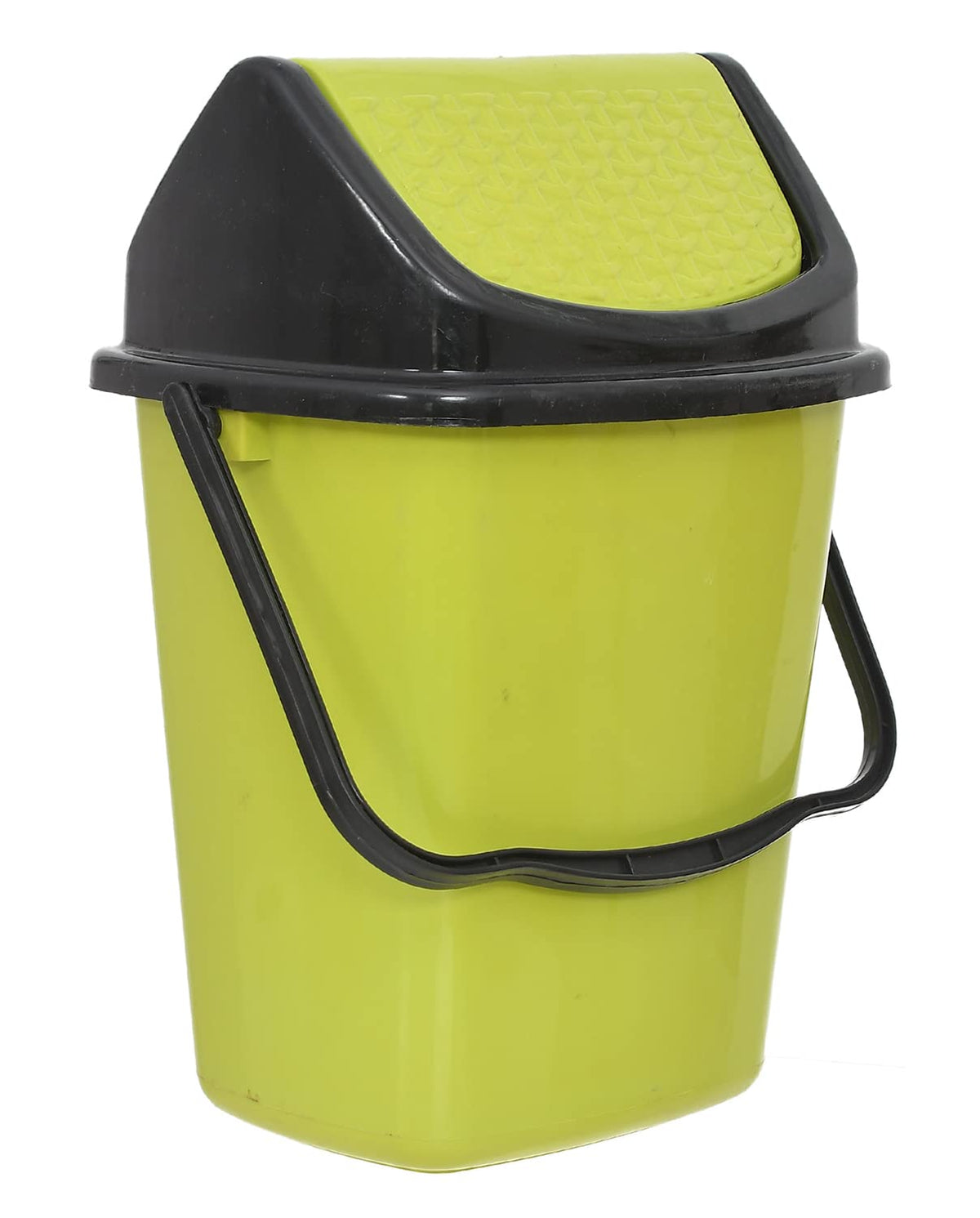 Kuber Industries Plastic Dustbin/Wastebin With Swing Lid With Handle, 7 Liter (Green)-47KM0821