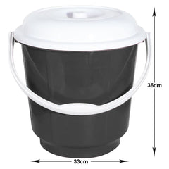Kuber Industries Unbreakable Virgin Plastic Bucket with Lid For Home/Kitchen/Office, 18Ltr. (Grey)-47KM01162