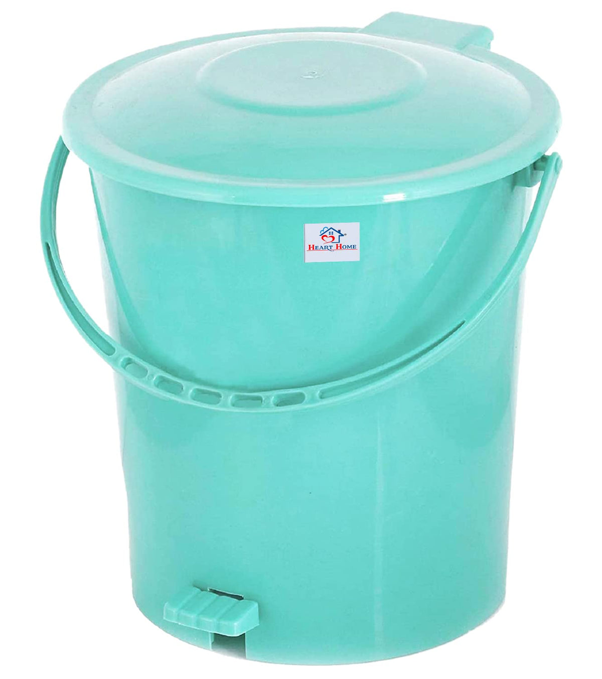 Heart Home Plastic Pedal Dustbin, Trashbin, Wastebin For Kitchen, Bathroom, Office Use With Handle, 10 Liter (Sky Blue)-47HH0916