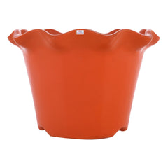Heart Home Blossom Flower Pot|Durable Plastic Flower Pot|Gamla with Drain Holes for Home Décor|Balcony|Garden|8 Inch|Pack of 4 (Multicolor)