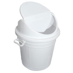 Kuber Industries Plastic Swing Lid Garbage Waste Dustbin for Home, Office, Factory, 30 Liters, Large Size (White) -CTKTC038705