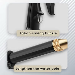 Heart Home Nozzle For Water Pipe|Non-Slip|Comfortable Grip|Multiple Spray Modes|Brass Nozzle Water Spray Gun For ½” Water Pipe|Ideal Pipe Nozzle For Car Wash,Gardening,& Other Uses|Black