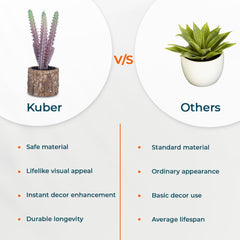 Kuber Industries Artificial Plants for Home Décor|Natural Looking Indoor Fake Plants with Pot|Artificial Flowers for Decoration (Lavender)