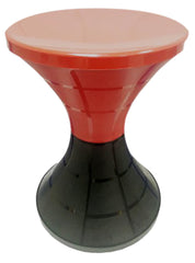 Kuber Industries Damroo Style Portable, Ligthweight Both Sided Plastic Sitting Stool for Living Room, Hotel, Bar, Garden (Black & Orange) (HS_38_KUBMART021811)