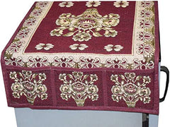 Kuber Industries Cloth 3 Pieces Fridge Mat, 1 Piece Handle Cover and 1 Pieces Fridge Top Cover (Multi)-CTKTC2796