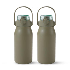 Homestic Water Bottle | Vacuum Insulated Travel Bottle | Hot & Cold Water Bottle | Sipper Lid & Handle Water Bottle | 1000 ML | Pack of 2 | HH-22111D | Green