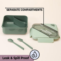 Kuber Industries Insulated Lunch Box For Kids & Adults|Premium Food-Grade PP Plastic|Leakproof & Spill Proof|Dishwasher & Microwave Safe Lunch Box|1000 ML|HX0044281|Green