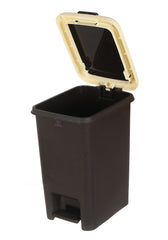 Heart Home 6.5 Ltr Plastic Push & Pedale Dustbin For Home, Kitchen, Office And Bathroom Garbage With Lid (Black & Cream)