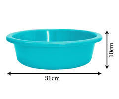 Heart Home Multiuses Plastic Knead Dough Basket/Basin Bowl For Home & Kitchen 6 Ltr- Pack of 2 (Purple & Sky Blue) 52HH3853