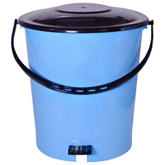 Kuber Industries Plastic Pedal Dustbin/Wastebin With Handle, 10 Liter- Pack of 2 (Blue & Black)-47KM0991