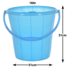Kuber Industries Multiuses Plastic Bucket with Handle & Measuring Scale, (Black)-46KM0323, Standard