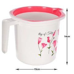 Kuber Industries Multiuses Lightweight, Unbreakable Plastic Bathroom Mug 1.5 Litre Pack of 2 (Pink)-46KM0184