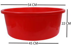 Kuber Industries Unbreakable Multipurpose Bath Tub 40 Ltr (Red) -CTLTC10954, Plastic