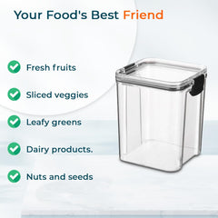 Kuber Industries Small Refrigerator Storage Crisper/Fridge Container with Airtight Lid (Transparent)
