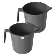 Heart Home Plastic Lightweight, Unbreakable Bathroom Mug 1.5 Litre- Pack of 2 (Grey) 54HH3905.