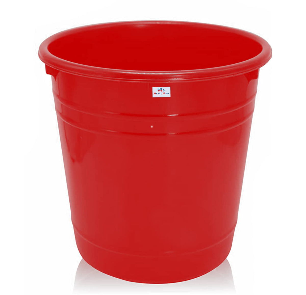 Heart Home Plastic Dustbin|Portable Garbage Basket & Round Trash Can for Home,Kitchen,Office,College,5 Ltr.(Red)