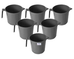 Heart Home Plastic Lightweight, Unbreakable Bathroom Mug 1.5 Litre- Pack of 6 (Grey) 54HH3908.