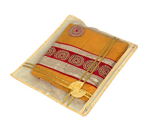 Kuber Industries 6 Piece Non Woven Saree Cover Set, Yellow