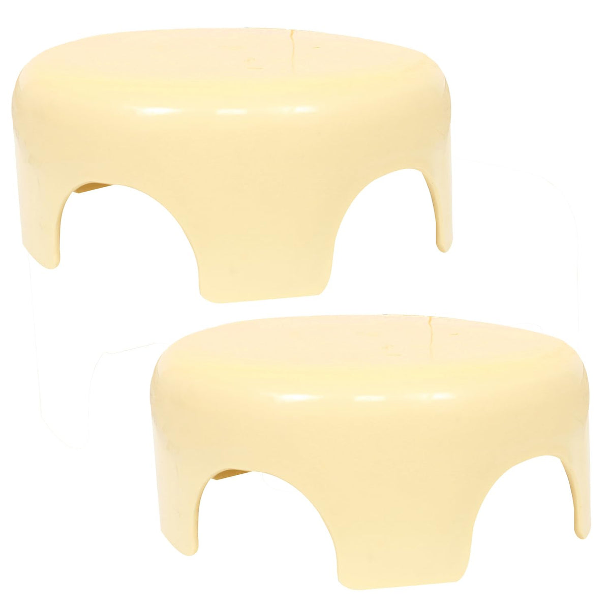 Kuber Industries Bathroom Stool | Plastic Bathroom Stool for Bathing | Bathroom Stool for Senior Citizen | Patla for Toilet | Sumo Stool | Pack of 2 | Cream