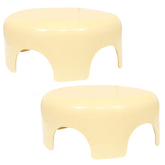 Kuber Industries Bathroom Stool | Plastic Bathroom Stool for Bathing | Bathroom Stool for Senior Citizen | Patla for Toilet | Sumo Stool | Pack of 2 | Cream