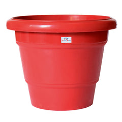Heart Home Solid 2 Layered Plastic Flower Pot|Gamla for Home Decor,Nursery,Balcony,Garden,6"x5",Pack of 3 (Red)