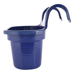 Kuber Industries Hanging Flower Pot|Double Hook Plant Container|Durable Plastic Glossy Finish Pots for Home|Balcony|Garden|12 Inch|Pack of 3 (Blue)