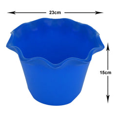 Heart Home Blossom Flower Pot|Durable Plastic Flower Pot|Gamla with Drain Holes for Home Décor|Balcony|Garden|8 Inch|Pack of 3 (Multicolor)