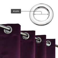 Urbane Home Polyester Decorative 5 Feet Window Curtain Darkening Blackout | Drapes Curtain With 8 Eyelet For Home & Office (Wine)