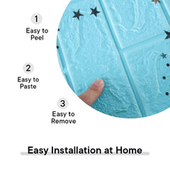 Kuber Industries Foam Brick Pattern 3D Wallpaper for Walls | Soft PE Foam | Easy to Peel, Stick & Remove DIY Wallpaper | Suitable on All Walls | Pack of 5 Sheets,70 cm X 77 cm