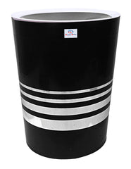 Heart Home Plastic Dustbin/Wastebin With Swing Lid, 7 Liter- Pack of 2 (Black)-47HH0807